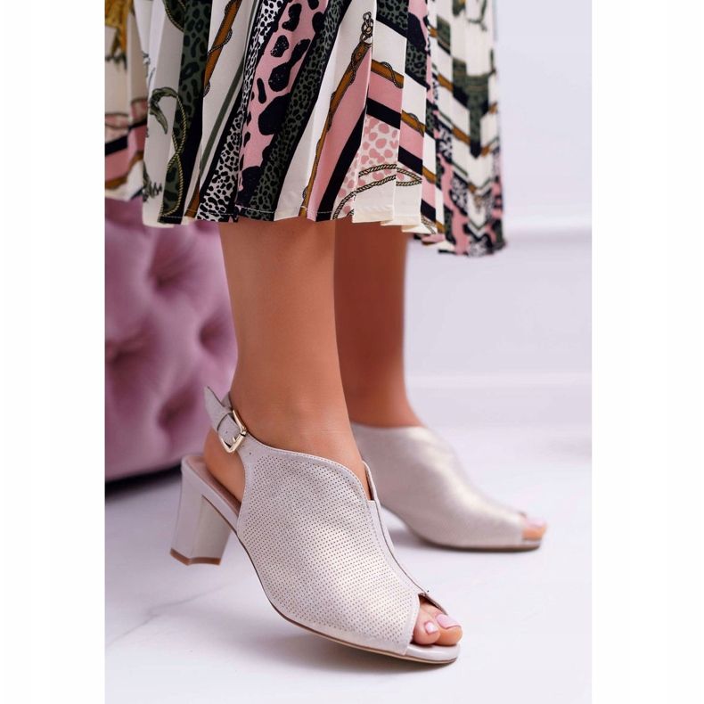 Damen Sandalen mit hohem Absatz Sergio Leone SK800 Beige Fanfara 1