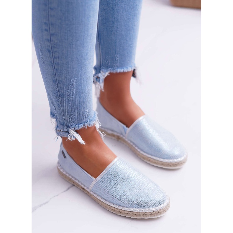 Damen Espadrilles Big Star Geflochtene Sohle Blau DD274767 2