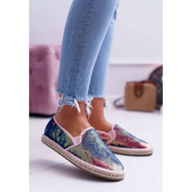 Damen Espadrilles Big Star Iridescent Pailletten DD274A164 navy blau 1