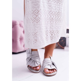 EVE Damenhausschuhe mit grauer Sitzschleife 2