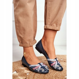 Damen Ballerinas Maciejka Leder Marineblau 01358 1