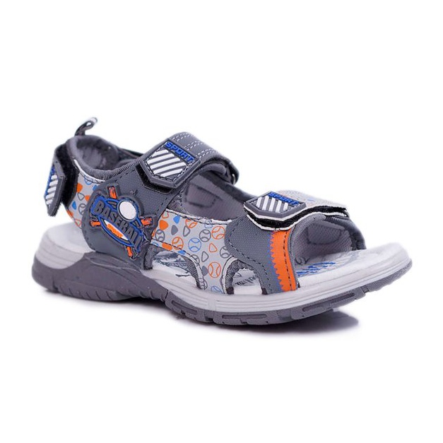FRROCK Kinder Jugend Jungen Sandalen mit Klettverschluss Grau Reksio 1