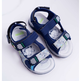 FRROCK Kinder Jugend Jungen Sandalen mit Klettverschluss Marineblau Reksio 1