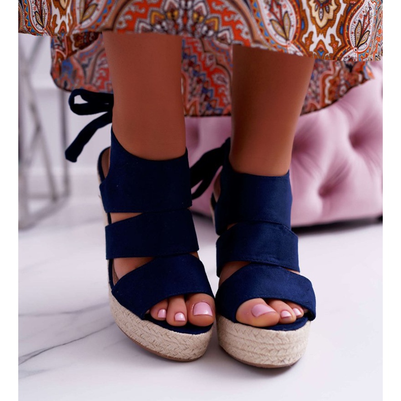 BUGO Sandalen für Damen mit Keilabsatz Yenga Wedge navy blau 2