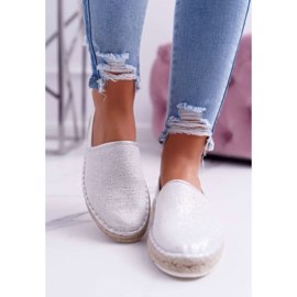 Damen Espadrilles Big Star Geflochtene Sohle Silber DD274770 grau 2