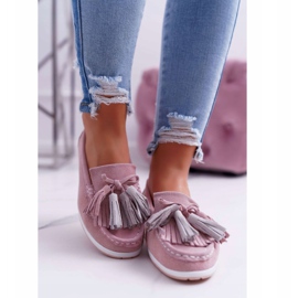 EVE Loafer für Damen, Wildleder mit Fransen, rosa Batist 2