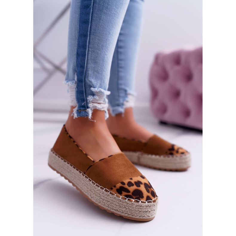 Damen Espadrilles Camel Platform Ringer braun 1