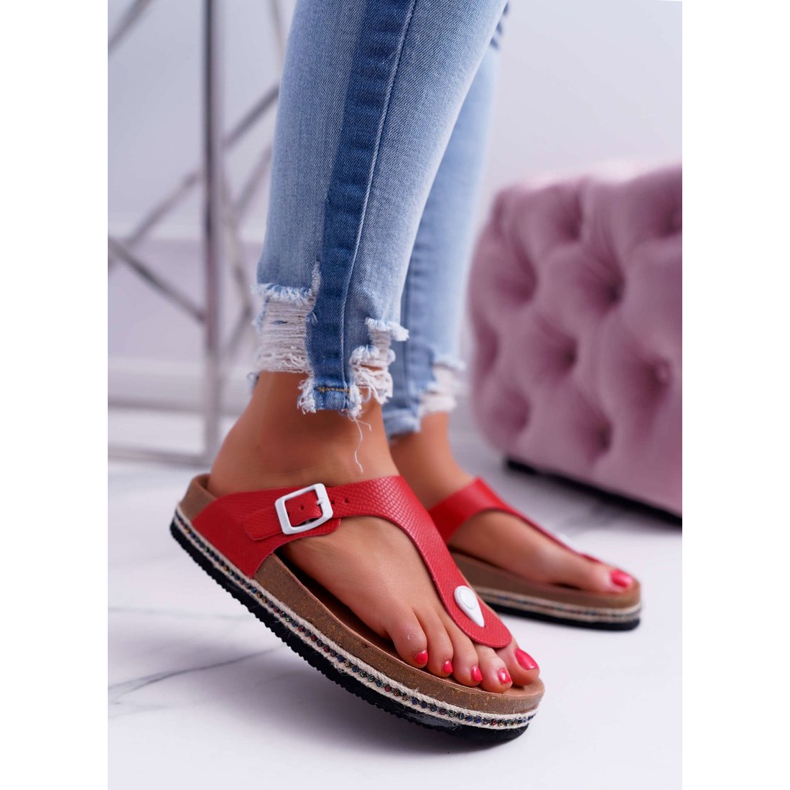 Damen Flip-Flops Rot Big Star DD274128 1