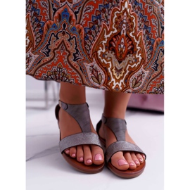 Damen Sandalen Flach Sergio Leone SK020 Grau Magra 2