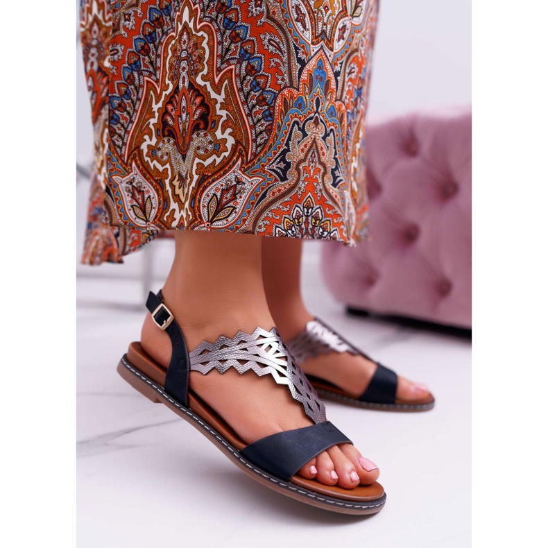 Damen Sandalen Flach Sergio Leone SK011 Schwarz Lirielle 1