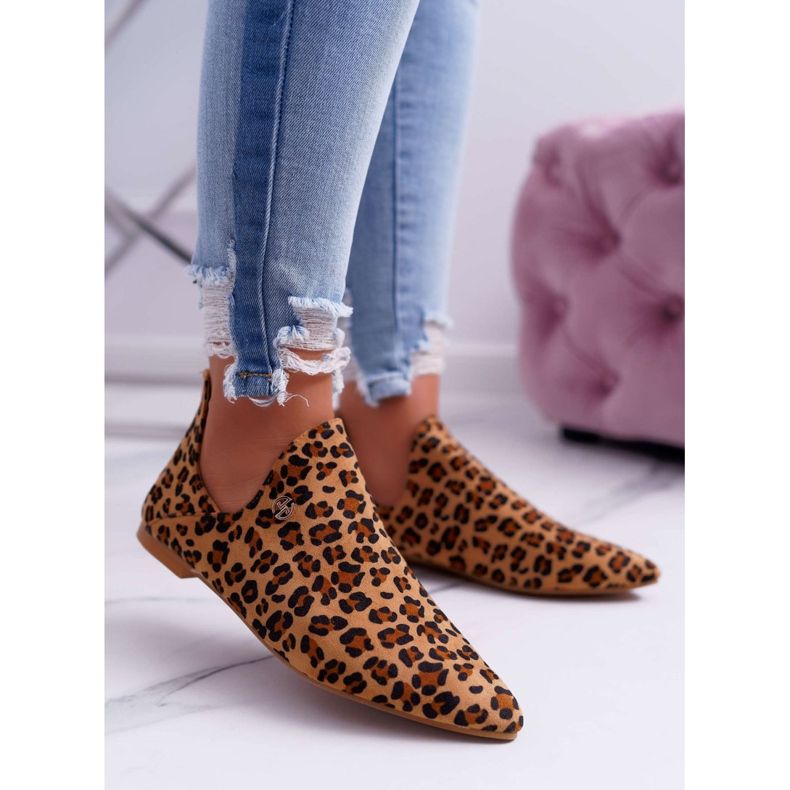 Lu Boo Stiefel mit Ausschnitten Leopard Chelsea braun 1