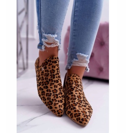 Lu Boo Stiefel mit Ausschnitten Leopard Chelsea braun 2