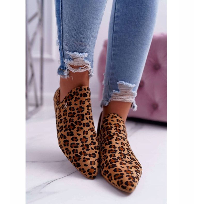 Lu Boo Stiefel mit Ausschnitten Leopard Chelsea braun 2