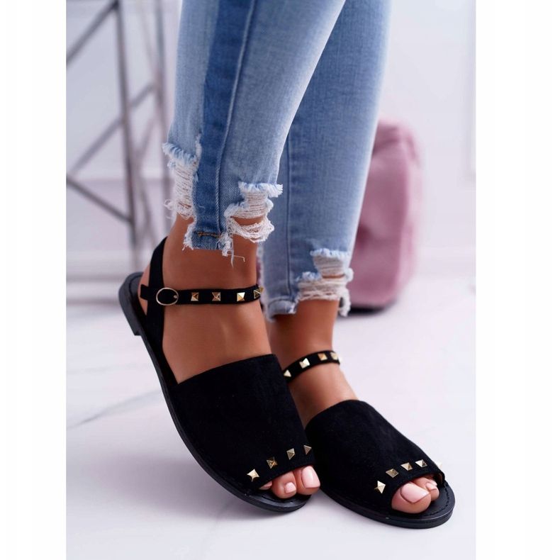 Damen Sandalen Lu Boo Wildleder Schwarz Silena 2