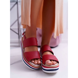 Moow Sandalen für Damen auf der roten Aurera-Plattform 2