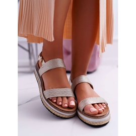 Moow Sandalen für Damen auf den Espadrilles Golden Sarabel Platform 2