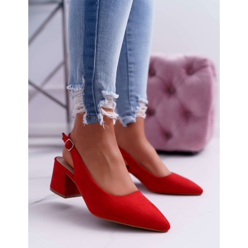 Pumps für Damen auf einem Absatz in Spitz Red Contrail rot 1