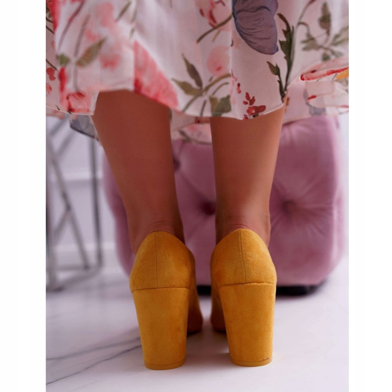 PS1 Damen Pumps mit Absatz Wildleder Gelb Neshka 2