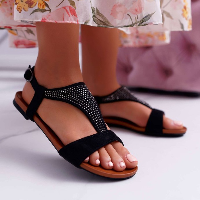 EVE Damen Sandalen Flach Schwarz Sorsano 2