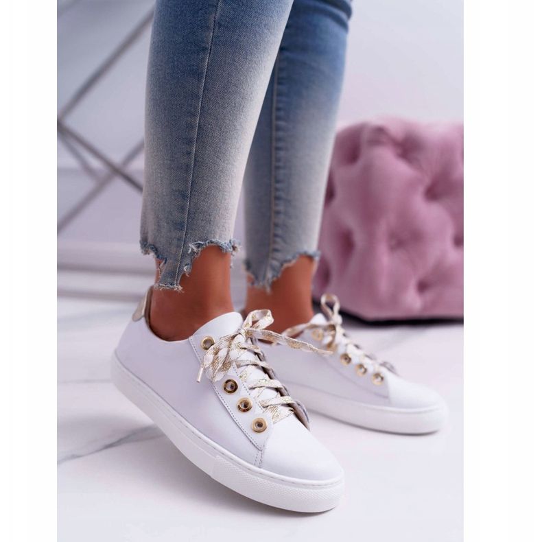 Nicole Damen Leder Sneakers Weiß Viss 1