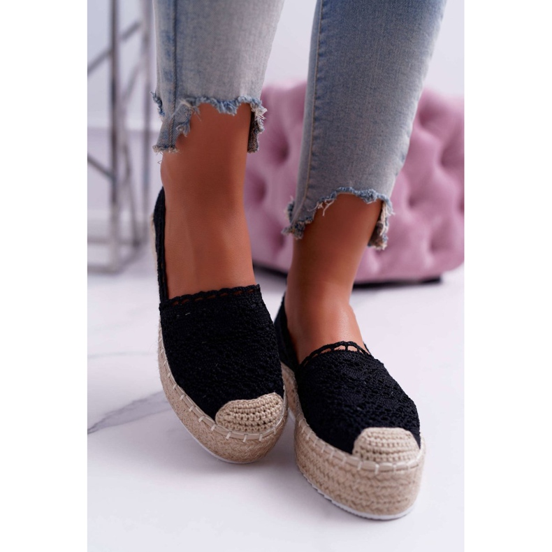 Schwarze Espadrilles aus Spitze für Damen Lovely Haven 2