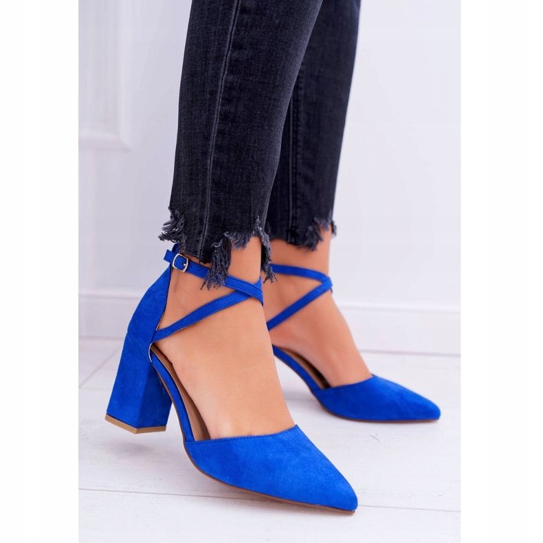 PS1 Damen Pumps mit Absatz in Spitz Cornflower Traffic blau 1