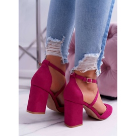 SEA Pumps für Damen mit Absatz in Spitz Fuchsia Traffic rosa 4