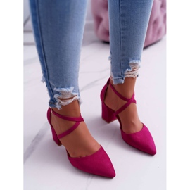 SEA Pumps für Damen mit Absatz in Spitz Fuchsia Traffic rosa 3