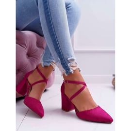 SEA Pumps für Damen mit Absatz in Spitz Fuchsia Traffic rosa 5
