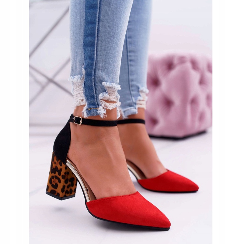 PS1 Damen Pumps mit Absatz Leopard Red Ferri braun schwarz rot 1