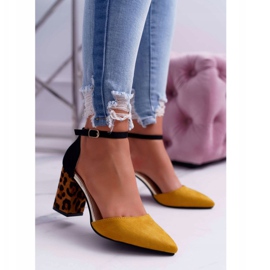 PS1 Damen Pumps mit Absatz Leopard Yellow Ferri braun schwarz mehrfarbig gelb 2