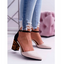 PS1 Damen Pumps mit Absatz Leopard Beige Ferri schwarz mehrfarbig 1