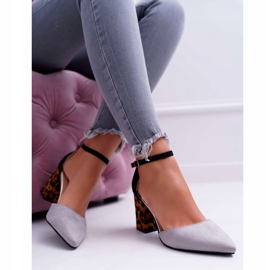 PS1 Damen Pumps mit Absatz Leopard Grey Ferri braun schwarz grau 1