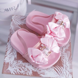 FRROCK Sandalen für Mädchen mit Schleife Pearl Pink Senari rosa 1