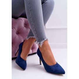 EVE Damen Stilettos Wildleder In Spitz Marineblau Kiss Me 1