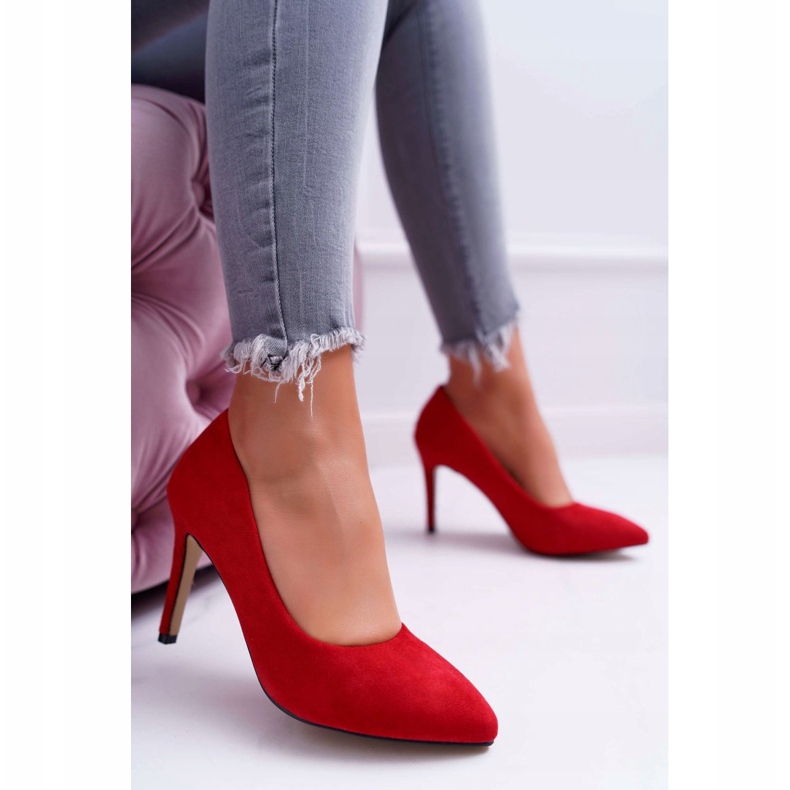 EVE Damen Stilettos Wildleder In Spitz Rot Kiss Me 1