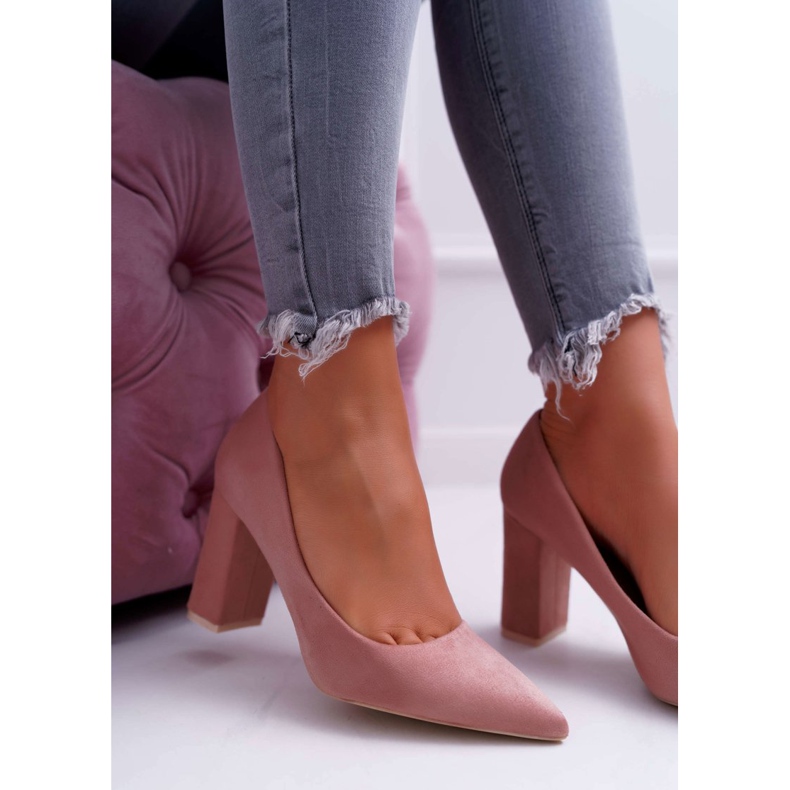 BUGO Damen Pumps mit Absatz Wildleder Pink Clarina rosa 2