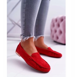 Damen Loafer Sergio Leone Suede Red Winted rot 1