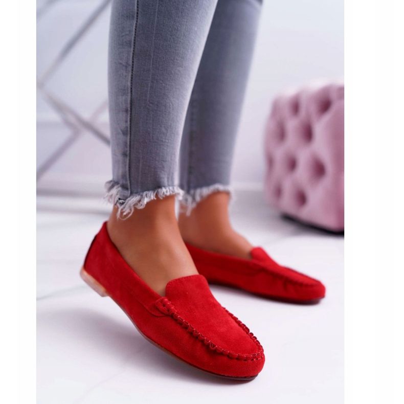 Damen Loafer Sergio Leone Suede Red Winted rot 1