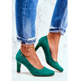 Sergio Leone Damen Pumps Grün Wildleder Orsola 2