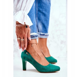 Sergio Leone Damen Pumps Grün Wildleder Orsola 1