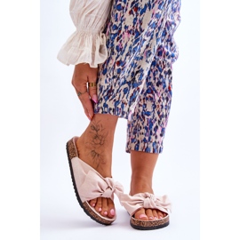 PS1 Beige Hausschuhe für Damen mit Schleife Wendy Cork 1