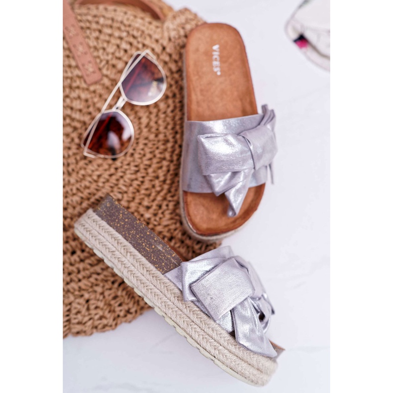 Damen Hausschuhe Vices Silber 6275 grau 2