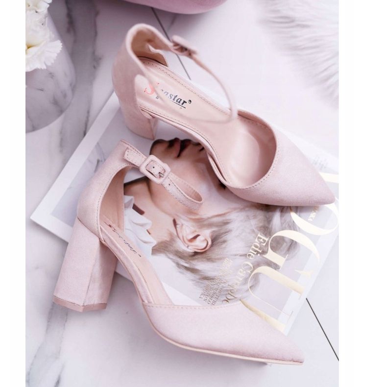 PS1 Damen Pumps mit Absatz Wildleder Beige Harye mehrfarbig rosa 2