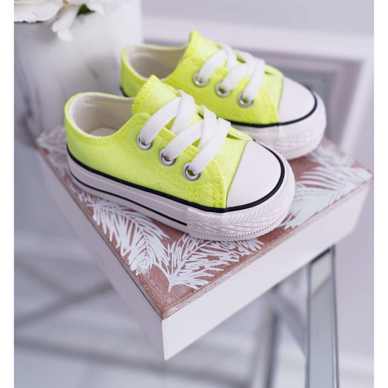 FRROCK Kinder Sneaker Brokat Lime Neon Misty gelb 1