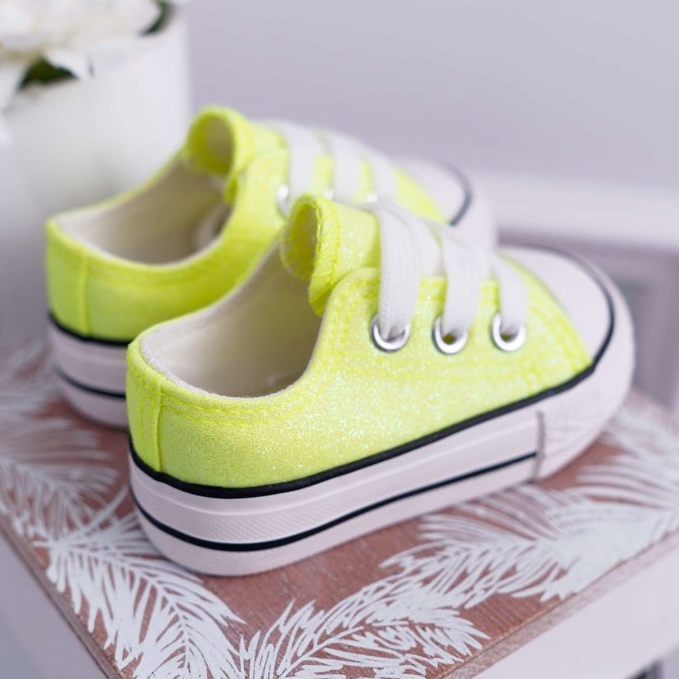 FRROCK Kinder Sneaker Brokat Lime Neon Misty gelb 2