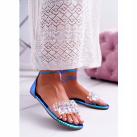 Damen Sandalen Lu Boo Blue Crystals Madina blau 1
