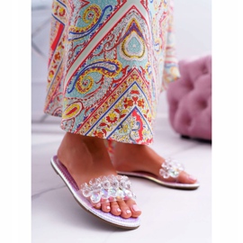 Damen Hausschuhe mit Zirkonia Lu Boo Petrol Silver Mediana grau 1