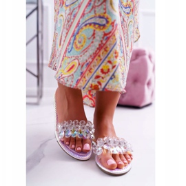 Damen Hausschuhe mit Zirkonia Lu Boo Petrol Silver Mediana grau 2