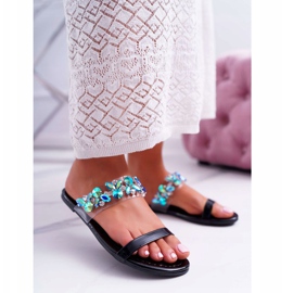 Damen Hausschuhe Lu Boo Elegant Mit Schwarzem elementaren Cubic Zirkonia 1